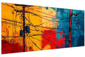 Slika - Apstraktne električne linije (120x50 cm)