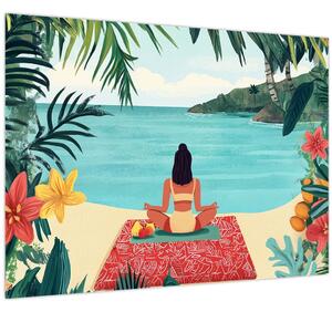 Slika - Joginica na plaži (70x50 cm)