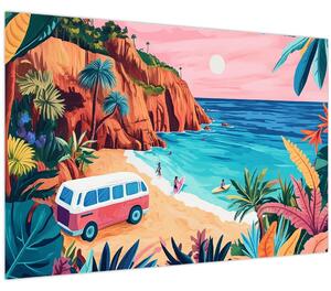 Slika - Karavan uz ocean (90x60 cm)