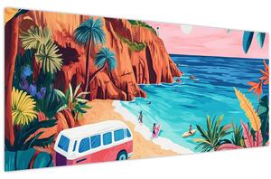 Slika - Karavan uz ocean (120x50 cm)