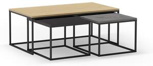 Sivi/u prirodnoj boji stolići za kavu u setu 3 kom 60x110 cm Camelia – Marckeric