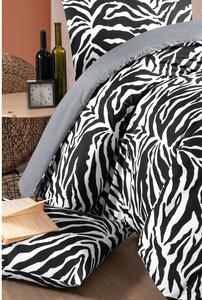 Crno-bijela pamučna posteljina za bračni krevet/s produženom plahtom 200x220 cm - Mila Home