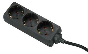 Produžni kabel s utičnicama (Broj šuko utičnica: 3 Kom., Crne boje, 5 m, 3.500 W)