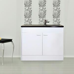 Respekta Kuhinjski ormarić sa sudoperom KS 50 D (50 x 100 cm, Okretna vrata, Bijele boje)