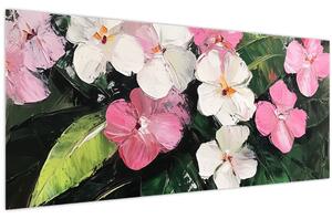 Slika - Ružičasti i bijeli cvjetovi (120x50 cm)