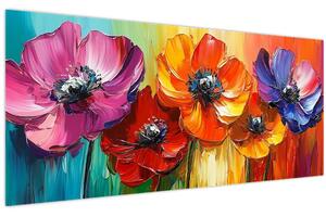 Slika - Pet šarenih cvjetova (120x50 cm)