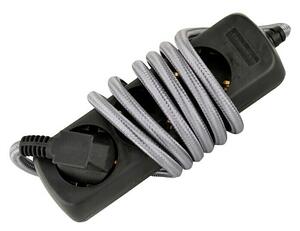 UniTEC Produžni kabel s utičnicama (3-struko, Crno-sive boje, Dužina kabela: 1,4 m)