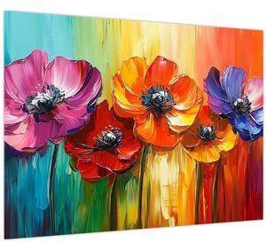 Slika - Pet šarenih cvjetova (70x50 cm)