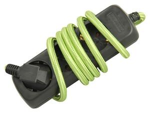 UniTEC Produžni kabel s utičnicama (3-struko, Crno-zelene boje, Dužina kabela: 1,4 m)