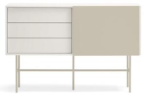 Bež/krem niska komoda s kliznim vratima 140x91 cm Nube – Teulat