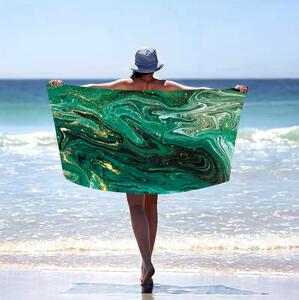 Ručnik za plažu sa zelenim apstraktnim uzorkom Širina: 100 cm | Duljina: 180 cm