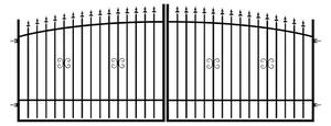 Polbram Vrata za ogradu Monica, pocinčano željezo (350 x 150 cm, Crne boje)