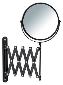 Wenko Kozmetičko ogledalo (1,9 x 3,85 cm, Promjer: 17 cm, Crne boje, Povećanje: 300 %)
