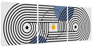 Slika - Minimalistička apstrakcija N⁰3 (sa satom) (90x30 cm)