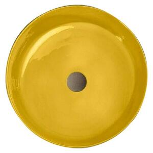 Cipì Nasadni okrugli umivaonik Index Mustard Yellow (Promjer: 42 cm, bez izljeva, Žute boje)