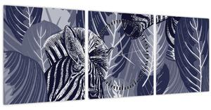 Slika - Plave zebre (sa satom) (90x30 cm)