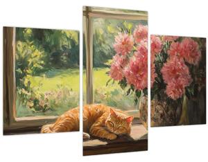 Slika - Mačka na prozoru (90x60 cm)