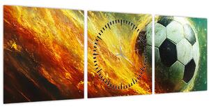 Slika - Nogometna lopta u letu (sa satom) (90x30 cm)