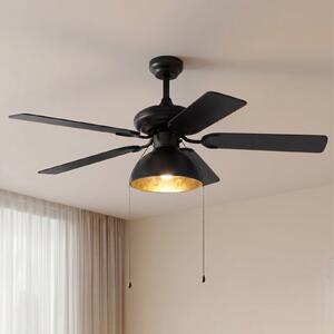 Lucande stropni ventilator sa svjetlom Shamoian, tihi, Ø 130 cm, Crno, Dnevni boravak/blagovaonica, Metal