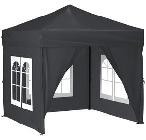 VidaXL Sklopivi šator za zabave s bočnim zidovima 2 x 2 m antracit