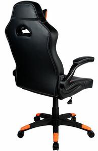 CANYON Vigil GС-2 Gaming chair, PU leather, Original and Reprocess foam, Wood Frame, Top gun mechanism, up and down armrest, Class 4 gas lift, Nylon 5 Stars Base,50mm PU caster, black+Orange