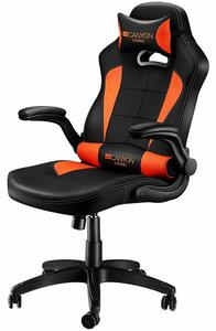 CANYON Vigil GС-2 Gaming chair, PU leather, Original and Reprocess foam, Wood Frame, Top gun mechanism, up and down armrest, Class 4 gas lift, Nylon 5 Stars Base,50mm PU caster, black+Orange