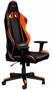 CANYON Deimos GС-4 Gaming chair, PU leather, Original foam and Cold molded foam, Metal Frame, Top gun mechanism, 90-165 dgree, 3D armrest, Class 4 gas lift, Nylon 5 Stars Base, 60mm PU caster, black+O