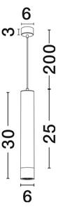 PICTO VISILICA CRNA Fabric Cable H: 200 cm GU10 1x10 Watt IP20 230 V NL9911529