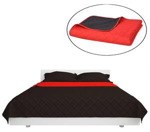 VidaXL 131552 Double-sided Quilted Bedspread Red and Black 170x210 cm