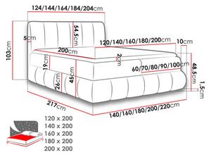 Bračni krevet 160cm Guliver (svijetlo siva)