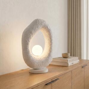Opviq Stolna lampa Vaslı, bijela, visina 50 cm, stakloplastika, G9, Bijela, Dnevni boravak/blagovaonica, Plastika