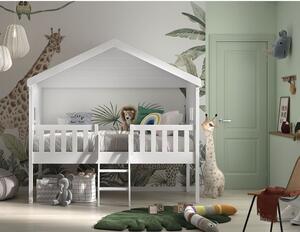 Povišeni dječji krevet poput bijele kuće 90x200 cm Housebed - Vipack
