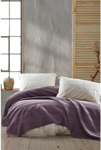 Ljubičasti pamučni prekrivač za bračni krevet 220x235 cm Leona - Mijolnir