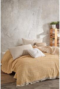 Prekrivač od žutog muslina za bračni krevet 220x240 cm Etno - Mijolnir