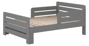 Sivi podesivi dječji krevet Jumper - Vipack, 90 x 140/160/200 cm