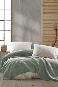 Zeleni pamučni prekrivač za bračni krevet 220x235 cm Leona - Mijolnir