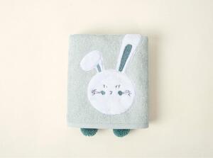 Zeleni pamučni dječji ručnik 75x50 cm Bunny - Foutastic