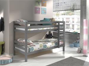 Sivi dječji krevet na kat 90x200 cm Pino - Vipack