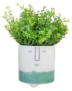 Bijelo-zelena keramička tegla za cvijeće Kitchen Craft Happy Face