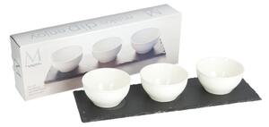 Set od 3 bijele porculanske zdjelice za umak sa stalkom Mikasa