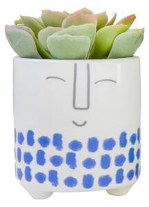 Bijelo-plava keramička tegla za cvijeće Kitchen Craft Happy Face