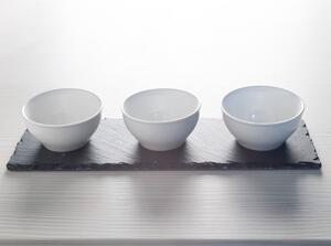Set od 3 bijele porculanske zdjelice za umak sa stalkom Mikasa
