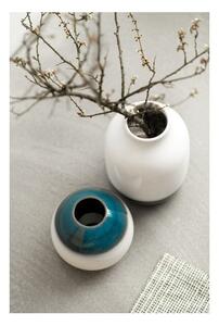 Plavo-bijela vaza od kamenine Villeroy & Boch Like Lave, visina 13 cm