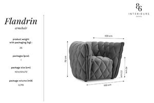 Svijetlo siva baršunasti fotelja Flandrin – Interieurs 86