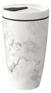 Sivo-bijela termo šalica od porculana Villeroy & Boch Like To Go, 350 ml