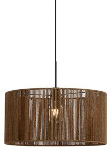 Hanglamp zwart met bruine papieren touw kap 50/50/25 - Combi 1