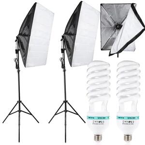 Verk Set 2 Softbox Studijske Rasvjete 135 W – Podesivi Stativi do 200 cm, 5500 K