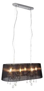 Luster kromirani s crnim 80 cm 6 lampica - Ann-Kathrin