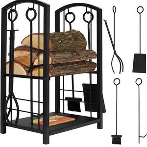 Postolje za kamin na drva 4 u 1 s priborom