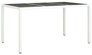 VidaXL Vrtni stol 150x90x75 cm od kaljenog stakla i poliratana bijeli
